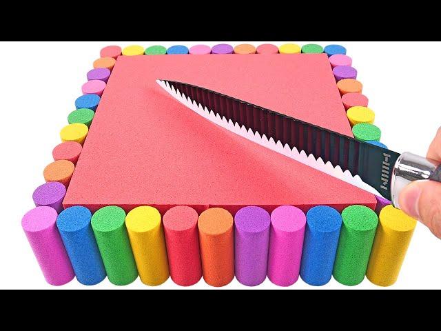 Satisfying Video l How to make Rainbow Photo Frame Cake FOR Kinetic Sand AND Pillar Cutting ASMR #05