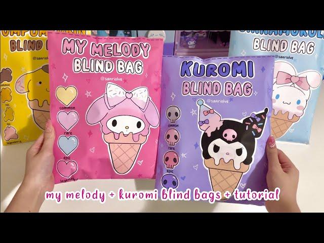 🩷my melody + kuromi blind bags opening  | tutorial | ASMR | sanriolve