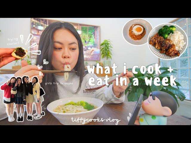 what i cook + eat in a week | girls trip to vegas, date night, new haircut, easy recipes