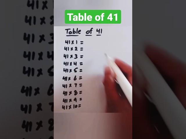 Table of 41 #shorts