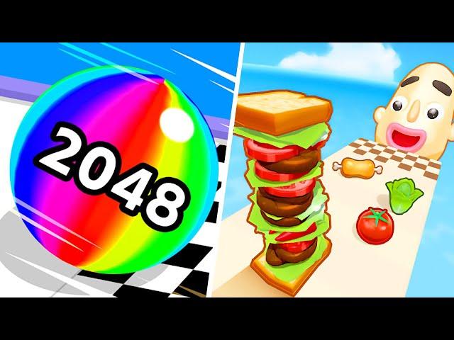 Ball Run 2048 | Sandwich Runner - All Level Gameplay Android,iOS - BIG NEW APK UPDATE