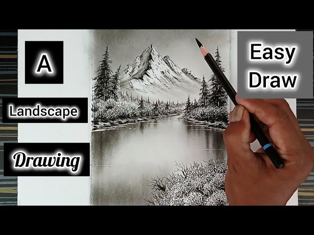 How to draw draw a beautiful landscape by pencil with easy ways.