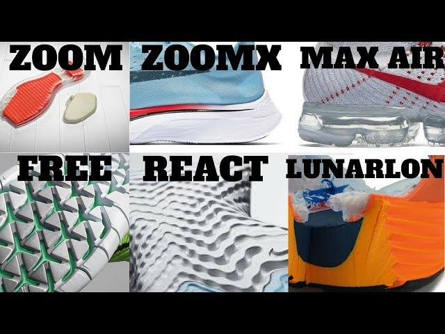 Nike Cushion Technologies Compared! AIR VS ZOOM VS LUNARLON VS FREE VS REACT VS ZOOMX