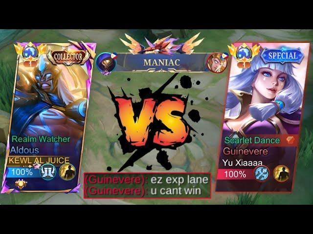 MANIAC! PRO GUINEVERE VS LATE GAME ALDOUS | She completely destroyed me in early game