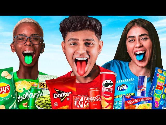 COMENDO COMIDAS COLORIDAS POR 24 HORAS! ft. RAJAH e BOCA