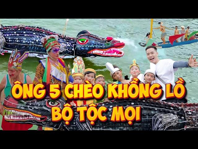 ÔNG NĂM CHÈO KHỔNG LỒ XUẤT HIỆN VÀO ĐẠI LỄ 18 THÁNG 5, HÀNG TRĂM THUYỀN DIỄU HÀNH MỪNG ĐẠO HÒA HẢO