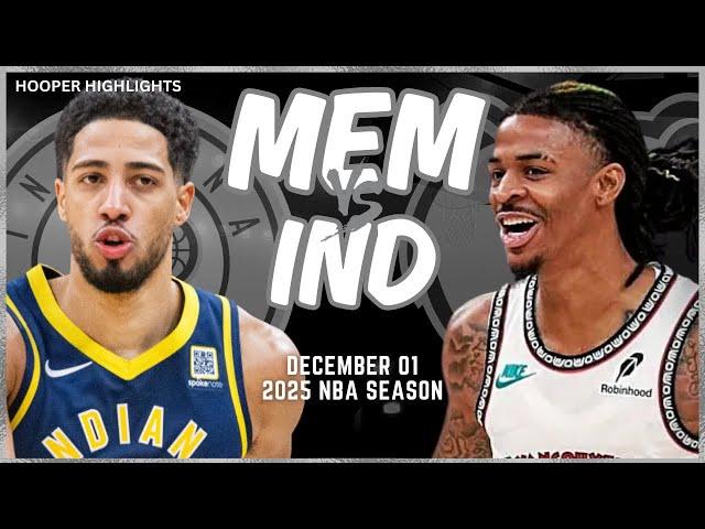 Memphis Grizzlies vs Indiana Pacers Full Game Highlights | Dec 1 | 2025 NBA Season