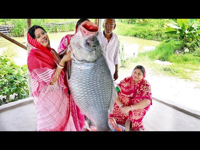 15 kg বিশাল সাইজের কাতলা মাছ কেটে পরিবার,আত্নীয়স্বজন সবাই মিলে জমিয়ে খেলাম || big size fish cutting