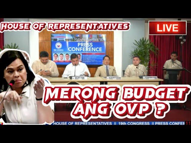   VP SARA BIBIGYAN PA RIN NANG BUDGET OVP  MASAYA NA| HOUSE OF REPRESENTATIVE PRESS CON