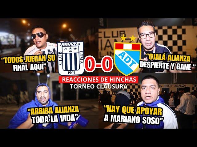 HINCHAS de ALIANZA LIMA reaccionan al EMPATE ante ADT | TORNEO CLAUSURA