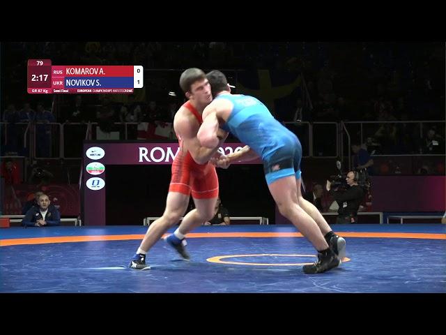 1/2 GR - 87 kg: A. KOMAROV (RUS) v. S. NOVIKOV (UKR)