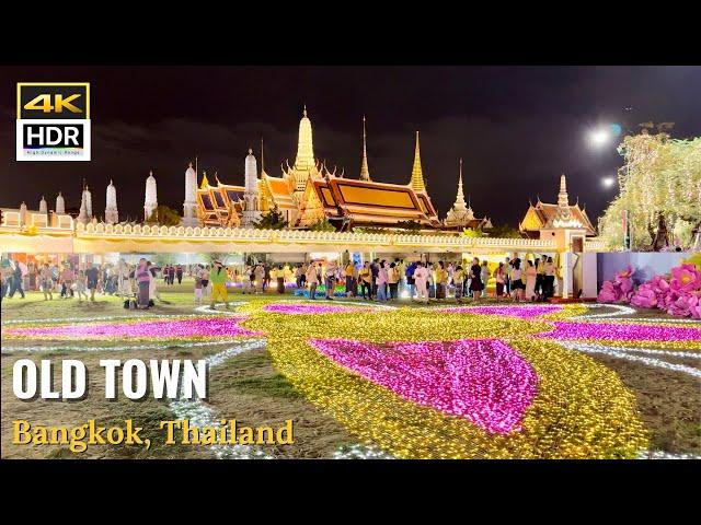 Night Walk Through OLD TOWN BANGKOK: Grand Palace The City Most Charming Side [4K HDR]