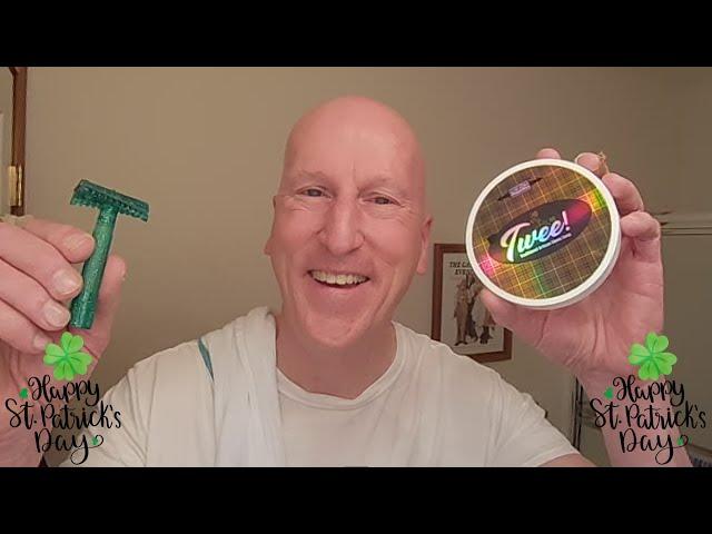 A St Patrick's Day Shave with Phoenix Shaving's Twee Shave Soap.  An Homage to Green Irish Tweed.