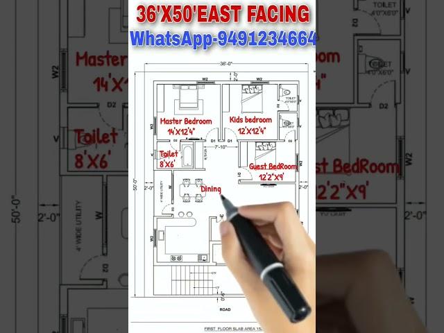 36x50 EAST FACING house plan #vastuhouseplan #heavenlyhomedesigns #youtubeshorts