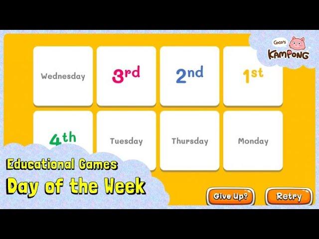 Educational Game | Math | Day of the Week