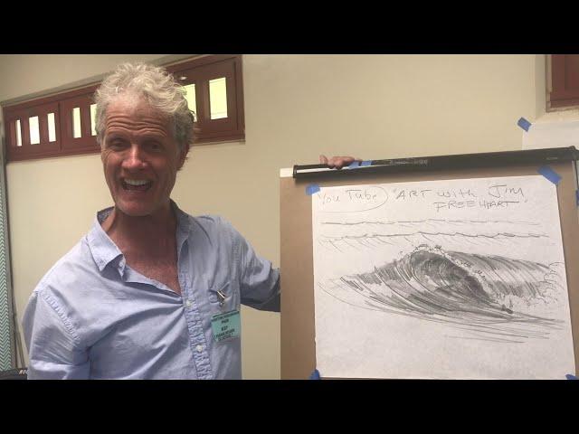 Draw a Surfing Wave Art with Jim Freeheart #arttutorial #live #drawing #drawingtutorial #sketch #art