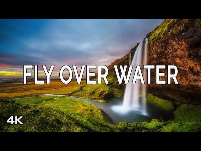 Fly Over Waterfalls, Rivers and Oceans with Ambient Music for Relaxation (4K UHD Drone Film)