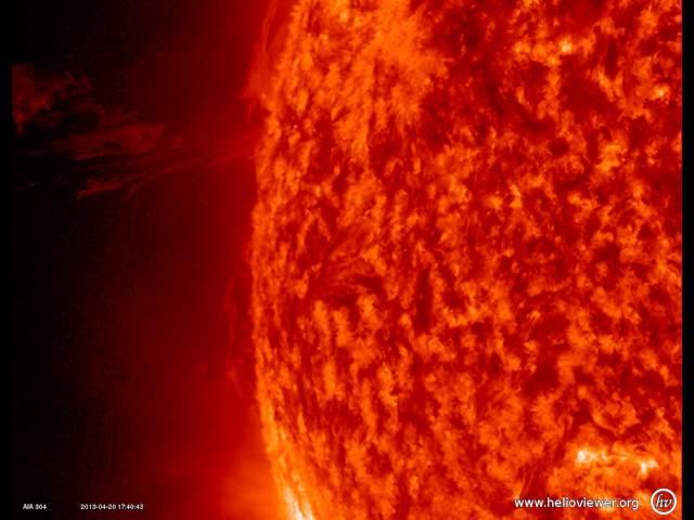 One millionth Helioviewer Project movie: AIA 304 (2013-04-20 17:04:19 - 2013-04-20 18:03:31 UTC)
