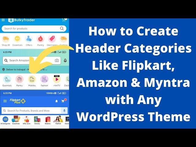 How to Create Header Categories Like Flipkart, Amazon & Myntra with Any WordPress Theme (Hindi)