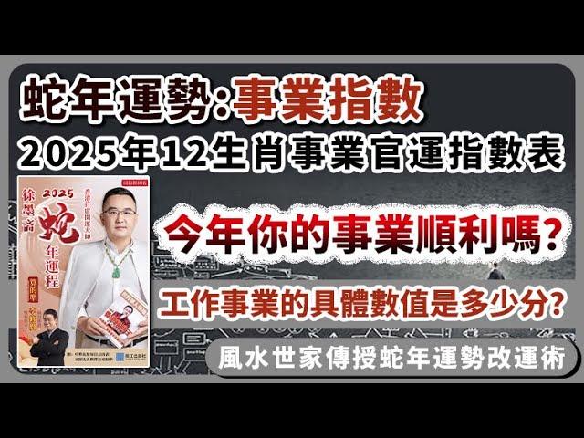 蛇年事業︱2025年12生肖事業官運指數表︱今年你的事業順利嗎？︱子平八字算命︱犯太歲、人緣運、財運、事業運、姻緣運解說《#徐墨齋七星堂︱第38集》八字︱八字算命︱FMTV