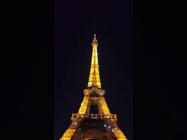 Visiting the Eiffel Tower, love the light show at night. #Paris