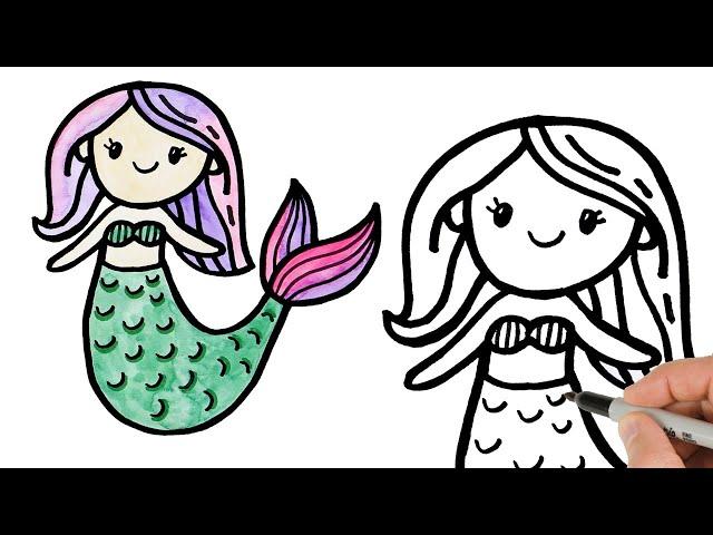 How to Draw a Mermaid | Super Easy Step-by-Step Tutorial!