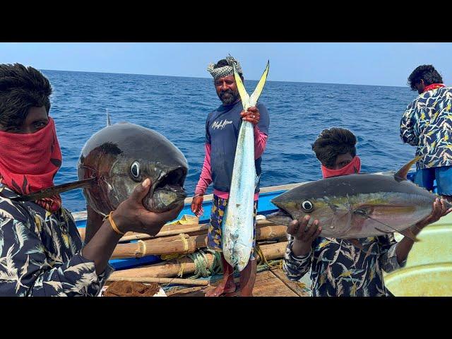 First Day Unexpected Day ! We Caught Huge Size of BlueFin Tuna Fishes in Deep Sea Fishing