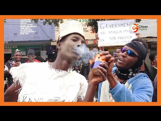 Shocking moment a protester in Nyeri, Kenya inhaled tear gas directly from a canister