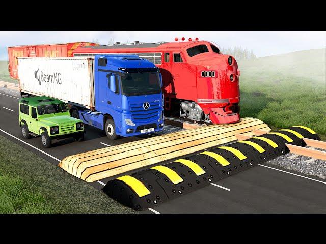 Cars vs Speed Bumps - BeamNG Drive -  Long Video SPECIAL #2