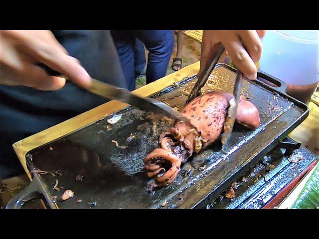 Grilled Stuffed Squid | Sizzling Squid  -Sizzling Pusit | Street Food Philippines