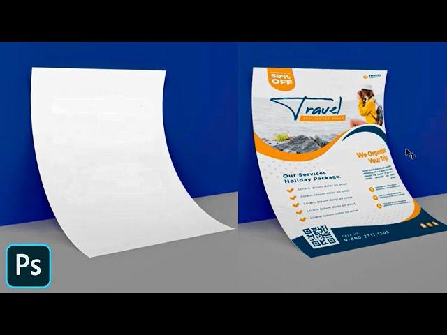 Easily Create Curved A Flyer Mockup In Photoshop - Free Photoshop Tutorials For Beginners