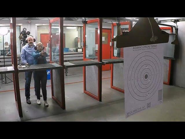 Learning to shoot a handgun for the first time