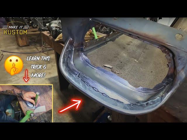 Repairing RUSTY Sheet Metal FENDER - SIMPLE TOOLS & MIG WELDING