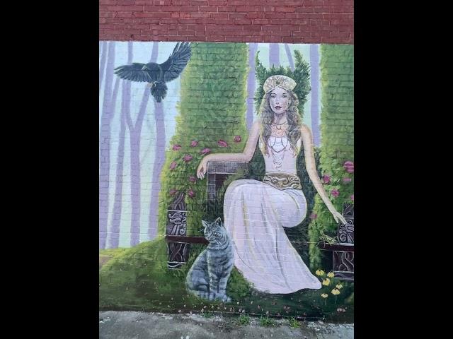 Freya Norse Goddess Finished Mural at Seidr Brewing Company in Arab Alabama by Bethany Kerr