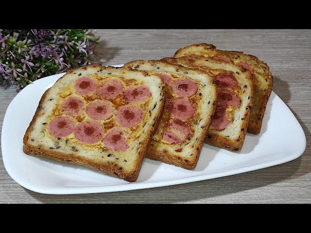 Хрустящие горячие бутерброды с колбасой и яйцом. Это находка для быстрого перекуса.