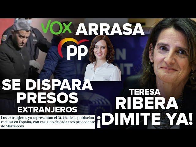 ¡VOX ARRASA AL PP DE AYUSO, SE DISPARAN LOS PRESOS EXTRANJEROS Y TERESA RIBERA DIMITE YA!