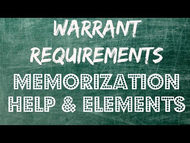 4th Amendment Warrant Requirement - Memorization & Help - Episode # 2