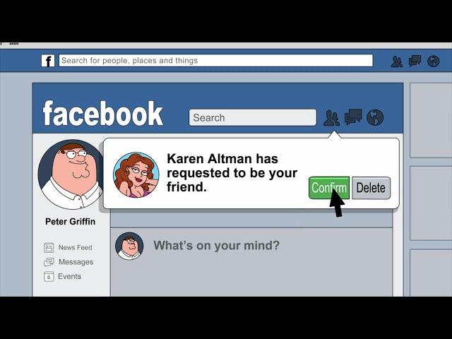 Family Guy - Like when my old high school crush asked to be my friend on Facebook