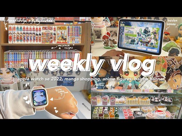 weekly vlog  apple watch unboxing, manga shopping, playing genshin, baizhu banner