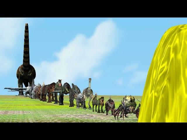 Paint Animals Dinosaur T-Rex Dragon All Dinosaurs and Dragons Fountain Crossing Animal Cartoon