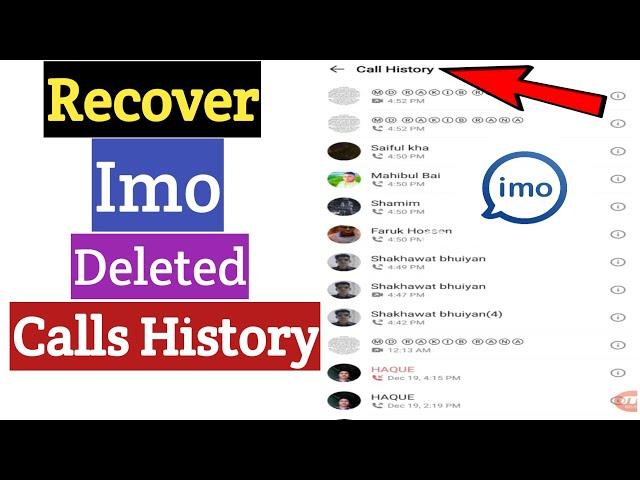 How To Recover Imo Deleted Calls History | Deleted Imo Call History Recovery