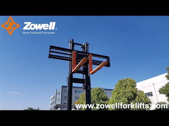 Zowell 3 ton load capacity muiti directional forklift with fork positioner