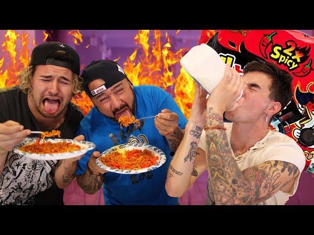 WORLD'S SPICIEST NOODLE CHALLENGE!!! (WITH JC'S DAD)