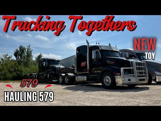 Going to haul Trucking Together's new toy home Peterbilt 579 hauling a Peterbilt 579 on a RGN lowboy