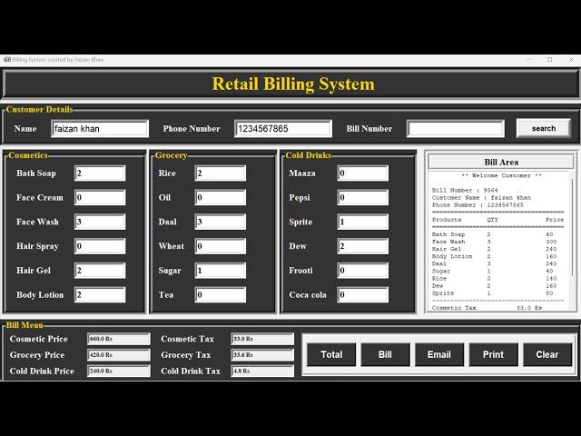 1.Build a Retail Billing System using Python Tkinter GUI - Step-by-Step Tutorial