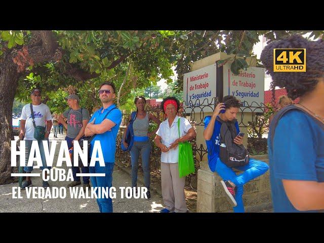 El Vedado neighborhood in Havana Cuba | 4K Walk