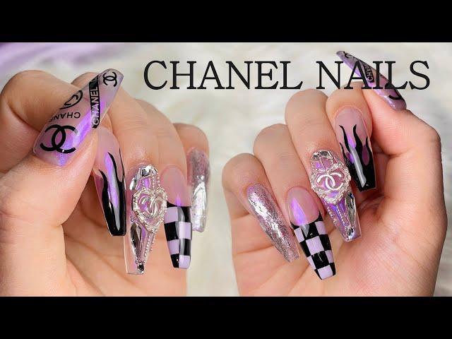 Purple CHANEL Nails  Unboxing / asmr / nail art