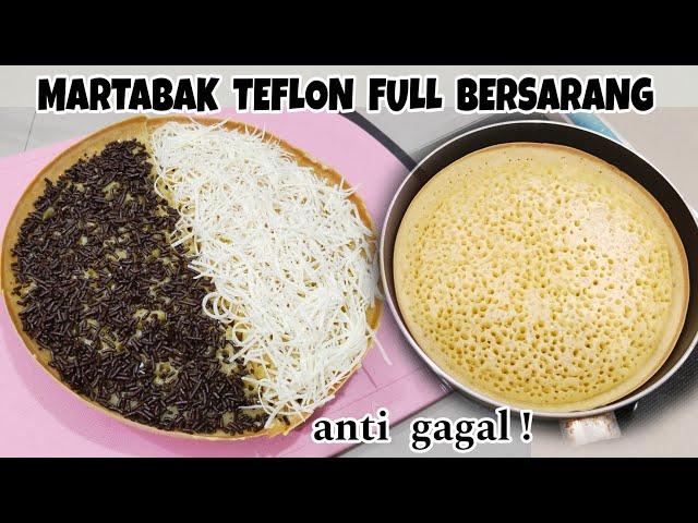 RESEP MARTABAK MANIS TEFLON ALA ABANG-ABANG LEMBUT DAN BERSARANG