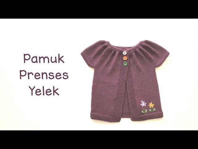 Pamuk Prenses Yelek | En Kolay Yakadan Başlanan Bebek Yeleği 1 Yaş | Easy Baby Vest Knitting Pattern