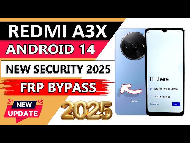 REDMI A3X FRP BYPASS/UNLOCK GOOGLE A/C WITHOUT PC | REMOVE ACCOUNT FROM REDMI A3X ANDROID 14 | 2025